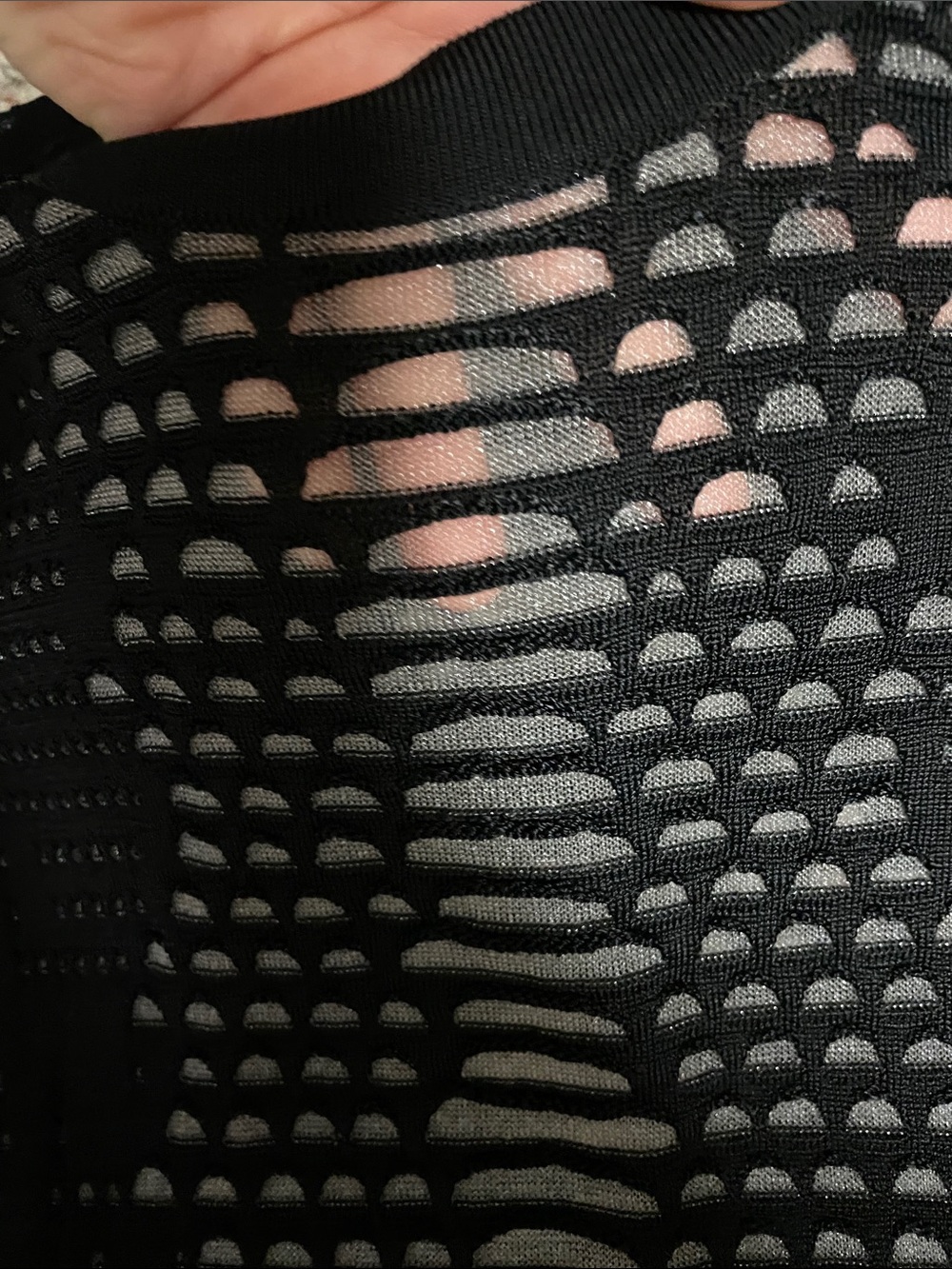 Alexander wang sheer silver mesh cut out Knit Short-Sleeve Dress- cool - Picture 3 of 10